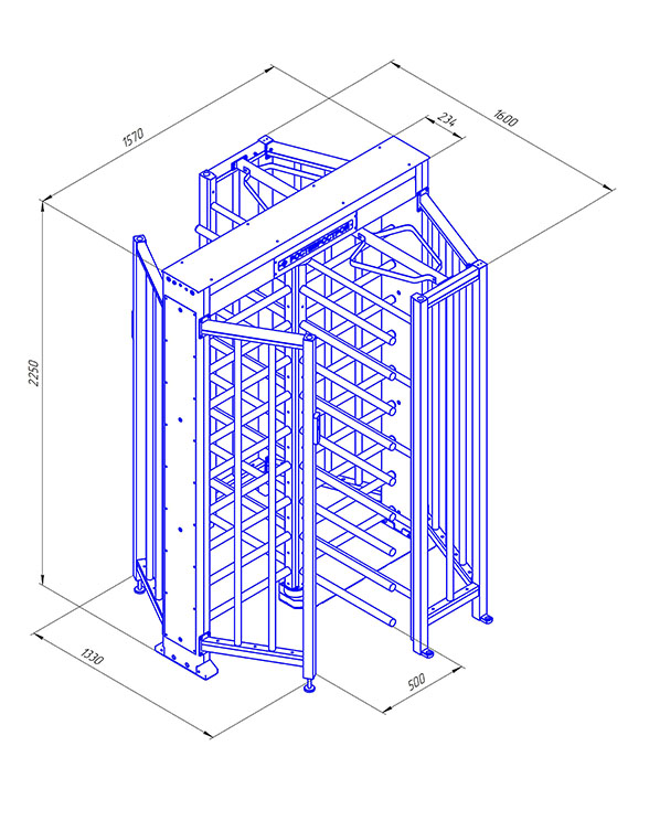 Ростов-Дон ПР1/4М2 У Полноростовой роторный турникет
