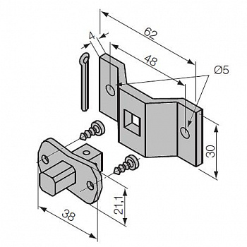 NICE 523.10012 Квадратный штифт