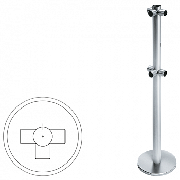 OXGARD ВЗР 2442.09.32 Стойка ограждения передвижная Т-образная с отверстием под фиксатор 