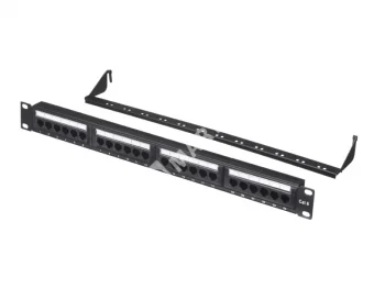 Netko Патч-панель UTP, 19", 24 порта RJ45, cat.6, 1U, Dual Type, с органайзером, "L"